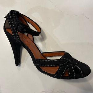Paolo Black Suede Heels Size 9